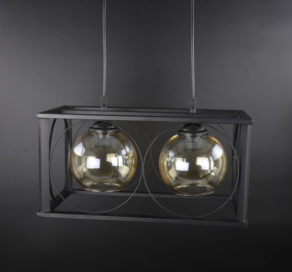 Люстра підвісна LOFT на 2 лампочки 25793 Чорний 35-100х23х43 см. | Зображення 1