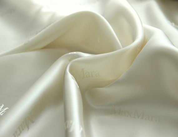 Підкладкова тканина Maxmara італійська віскозна шампань однотонна з надписом бренду MI 128 | Зображення 2