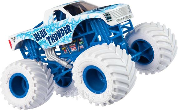 Оригинал Monster Jam Blue Thunder Monster Truck Монстр-трак 1:24 Синий гром Металлический кузов | Зображення 3
