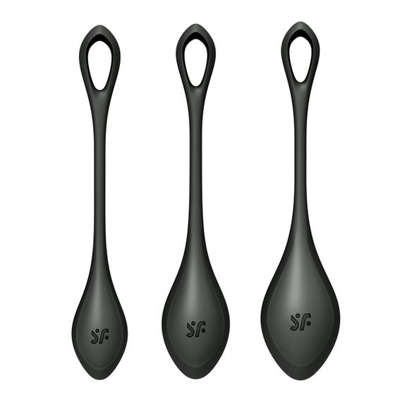 Набір йоні намистин Satisfyer Yoni Power 2 Black, діаметр 2-2,5-3см, маса 22-44-73 г | Зображення 3