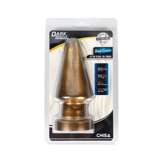 Велика анальна пробка Chisa Dark Muscle Gold, Золотистый | Зображення 1