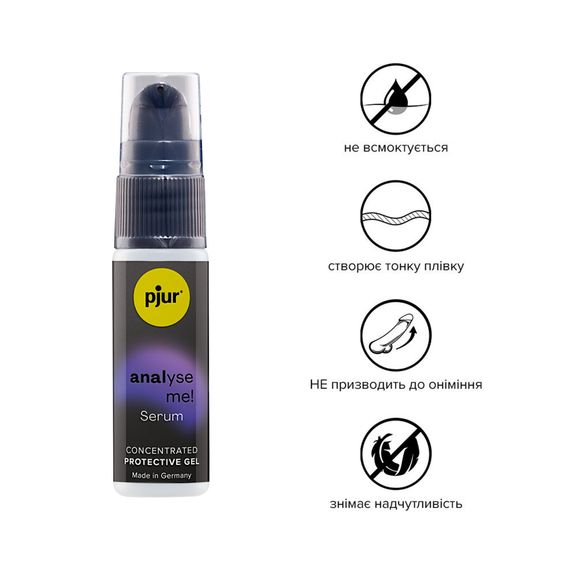 Розслаблювальна анальна сироватка pjur analyse me! Serum 20 мл, утворює плівку, без анестетиків | Зображення 1