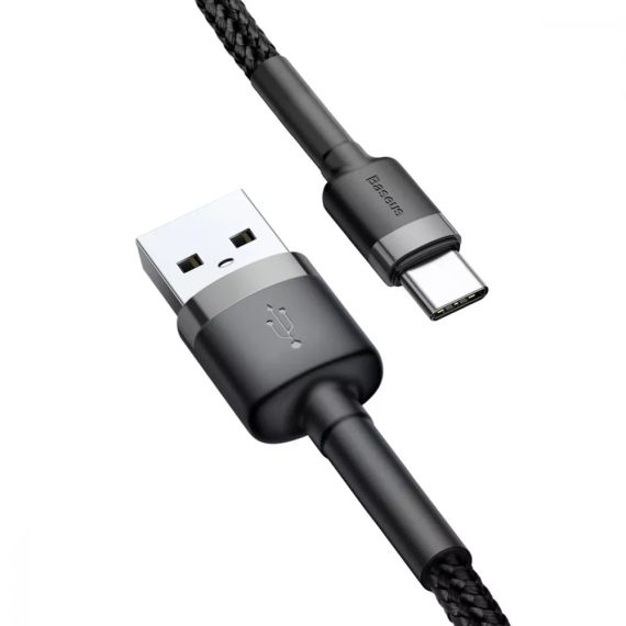 Кабель Baseus Cafule Cable USB to Type-C QC3.0 2A 3m Black | Зображення 3