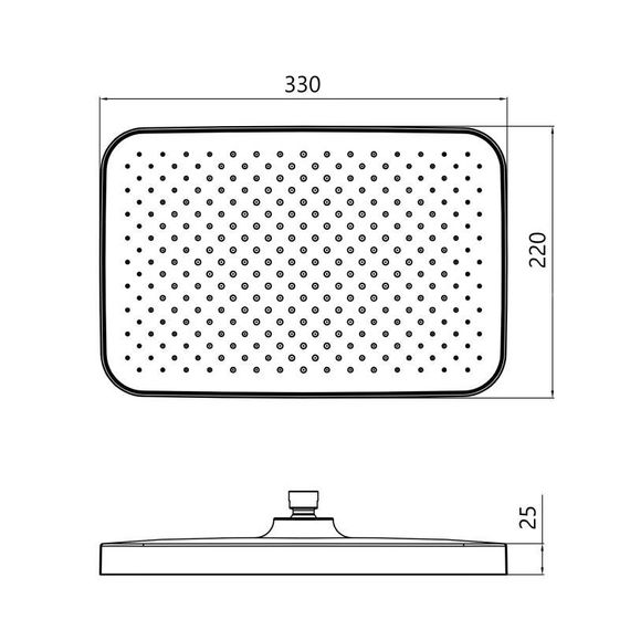 Лійка для верхнього душу Qtap Hlavova 330x220 мм прямокутна QTHLA107CRM45944 Chrome | Зображення 1