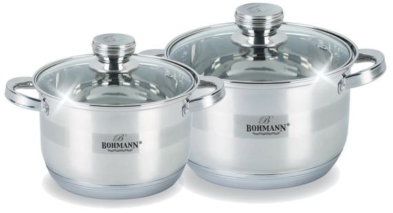Набір каструль Bohmann BH-04-275, 4 предмети нержавіюча сталь, для індукції