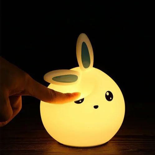 Силіконовий Нічний світильник ЗАЙЧИК дитячий LED лампа 7 кольорів PK-426 з АКУМУЛЯТОРОМ | Зображення 7