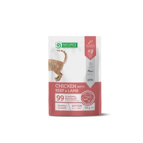 Корм Nature's Protection Healthy Growth, Chicken with Beef & Lamb вологий з ягнятком та яловичиною для кошенят 100 гр