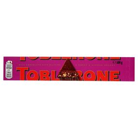 Шоколад швейцарский молочный Toblerone Frut & Nut (изюм, нуга из меда, орех-миндаль), 100 г