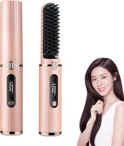 Беспроводная щетка-выпрямитель для волос с ионизацией, портативная, аккумуляторная, расческа для путешествий