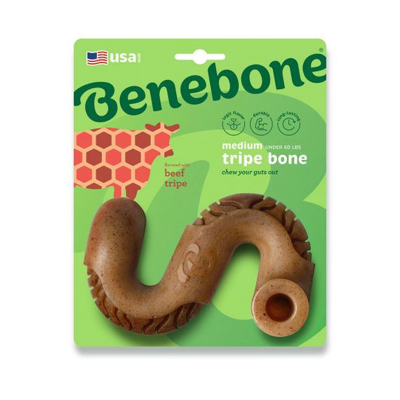 Іграшка для собак зі смаком яловичини Benebone Tripe Bone Beef, 14 см