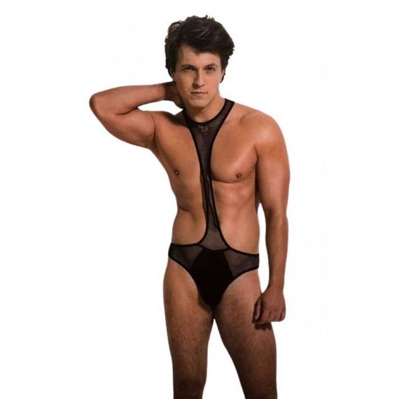 Чоловічий сексуальний боді L/XL Sunspice, в сіточку, чорний sexstyle