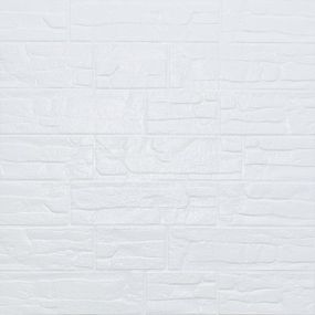 Самоклеюча декоративна 3D панель камінь Біла рвана цегла700х770х5мм (155) SW-00000484