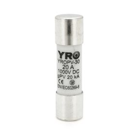 Плавкий запобіжник YROPV-30.20A, 1000V dc, 10x38mm, постійна напруга