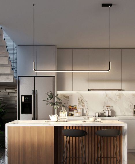 Люстра світлодіодна підвісна LED світильник для квартири на стелю лед 27326 Чорний 20-150х12х122 см. | Зображення 2