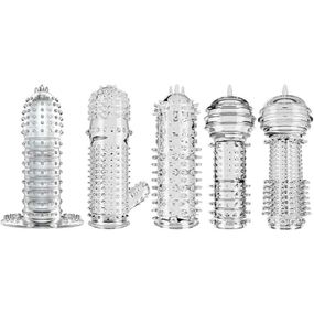 Набор рельефных эластичных насадок на пенис (5 штук)