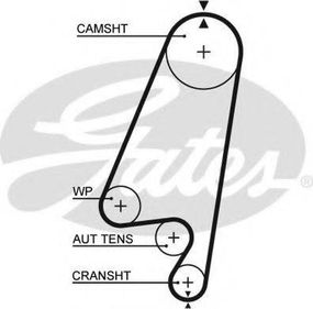 Ремінь зубч. ГРМ Opel Astra F, Omega A 1.6, 1.8, 2.0 Z = 146 (вир-во Gates) GATES 5367XS на OPEL VECTRA A (86_, 87_)