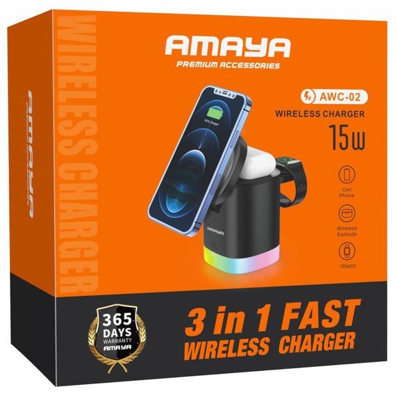 БЗП Amaya AWC-02 3-in-1 15W Black | Зображення 1