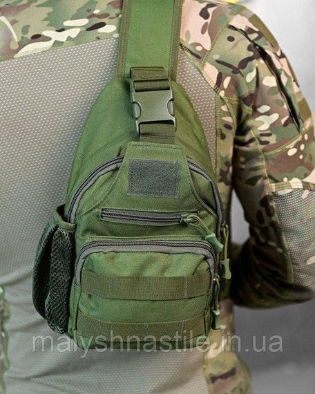 Армійська нагрудна сумка рюкзак з USB портом Захисник Olivia ДЛ7535 | Зображення 6