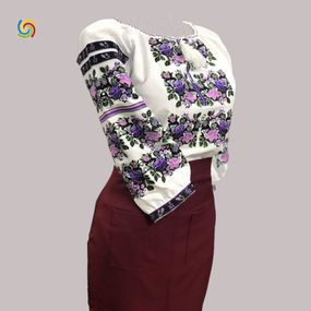 Рубашка Украинская вышиванка 22597 цвет белый размер L/XL