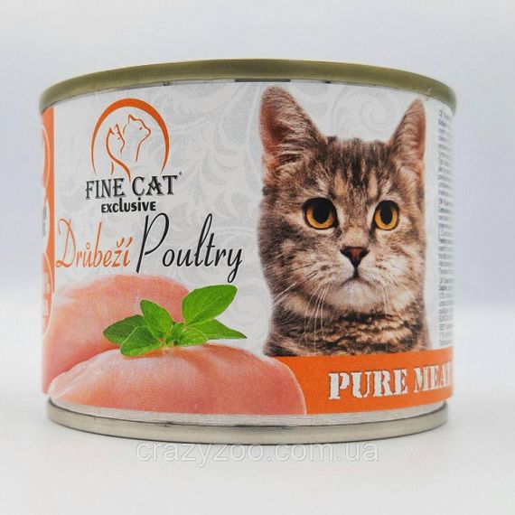Влажный корм для котов Fine Cat Poultry с мясом птицы 200 г 743