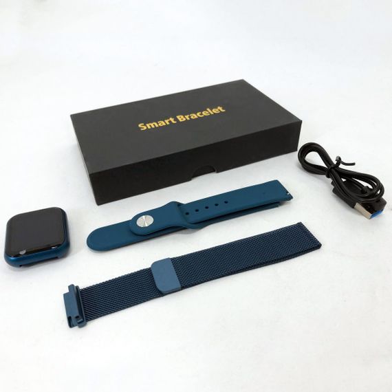 Smart Watch T80S, два браслети, температура тіла, тиск, оксиметр. Колір: синій TR-70 | Зображення 7