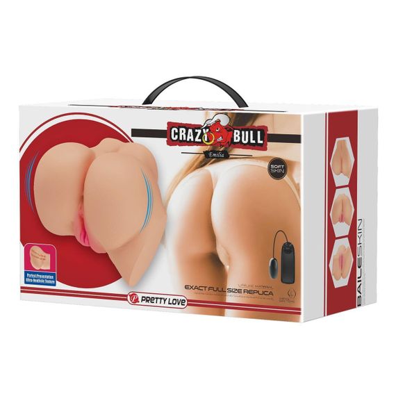 Мастурбатор вагіна анус CRAZY BULL Emilia, Vibration Double holes TPR ABS Sex Aura | Зображення 2
