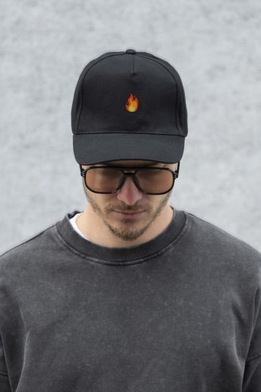 Кепка бейсболка тракер Without з принтом Fire Black