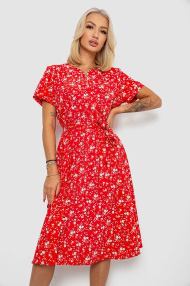 Платье софт с принтом, цвет красный, 230R1111 | Зображення 1