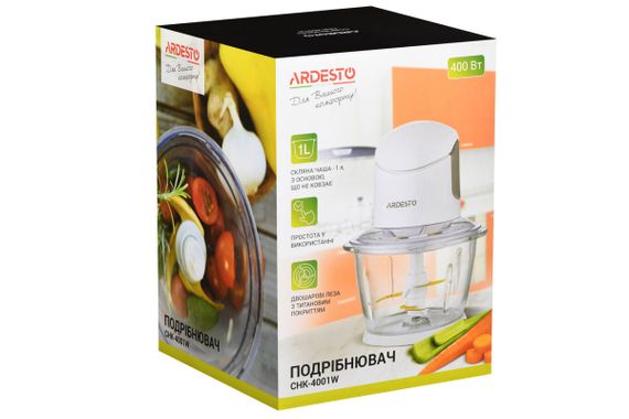 Блендер-чоппер Ardesto СHK-4001W 400 Вт белый | Зображення 1