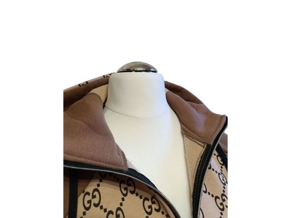 Худі жіночий Гуччі коричневий теплий зимовий толстовка з капюшоном тринитка з начосом 70 | Зображення 2