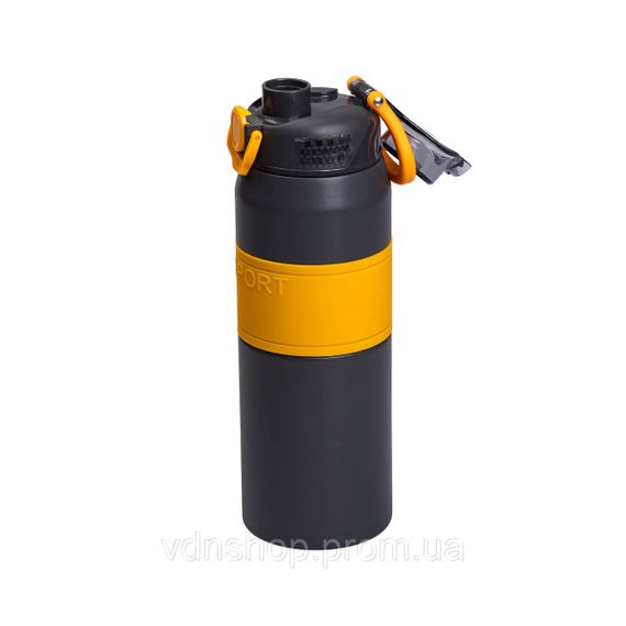 Термос из нержавеющей стали с мундштуком 800 мл  Черный HP-14-6G | Зображення 3