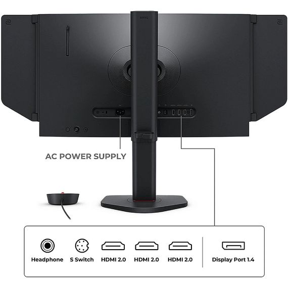 TFT 24.1" BenQ ZOWIE XL2566X+, 400Гц, HDMI 2.0 x3, DP 1.4, DyAc 2, HAS, Pivot, темно-сірий | Зображення 3
