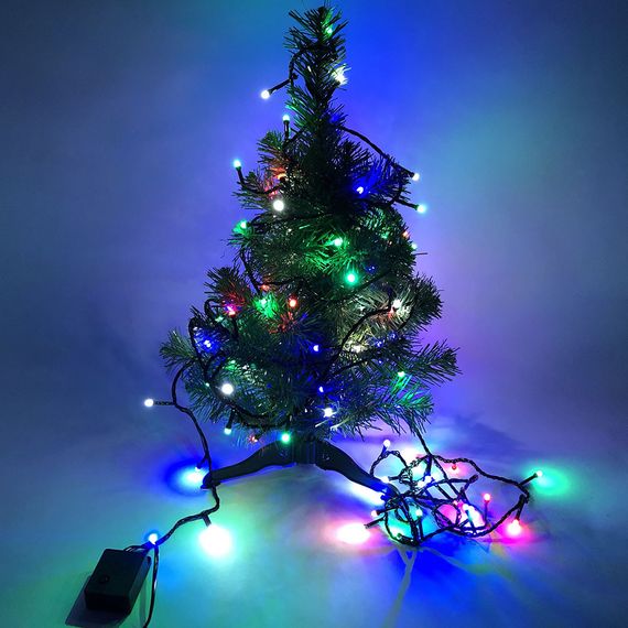 Гірлянда діоди різнокольорові, провід KE-959 чорний, 7м | Зображення 1