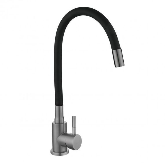 Змішувач для кухні Lidz Aria 015F3 (k35) з гнучким виливом LDARI015F3BGRP49564 Graphite/Black | Зображення 2