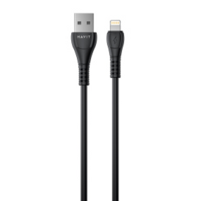 Кабель USB Lightning Havit HV-CB641C 1.8m 2,1А 1,8 м чорний