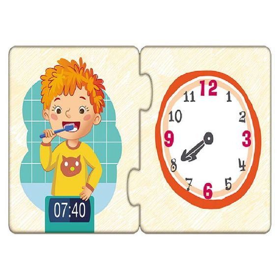 Дитячі пазли-половинки "Розпорядок дня" 1214002 укр. мовою | Зображення 1