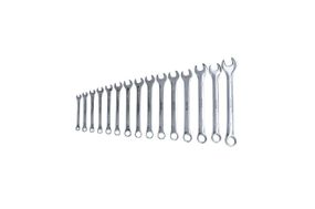 Набор ключей рожково-накидных полированных CrV 6, 7, 8, 9, 10, 11, 12, 13, 14, 15, 16, 17, 18, 19, 22 (15шт)