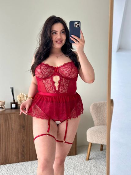 Бордовий комплект білизни PLUS SIZE | Зображення 9