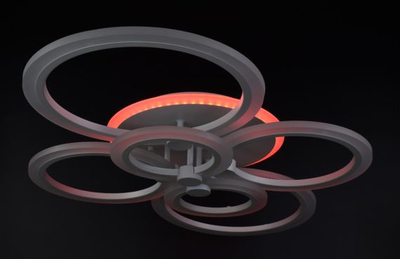 Люстра світлодіодна стельова LED світильник для квартири на стелю лед з пультом 25946 Білий 11х57х77 см. | Зображення 5