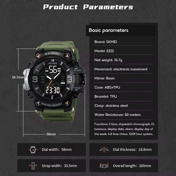 Практичные мужские часы, Наручные часы на подарок военным Лучшие тактические OJ-80 | Зображення 6