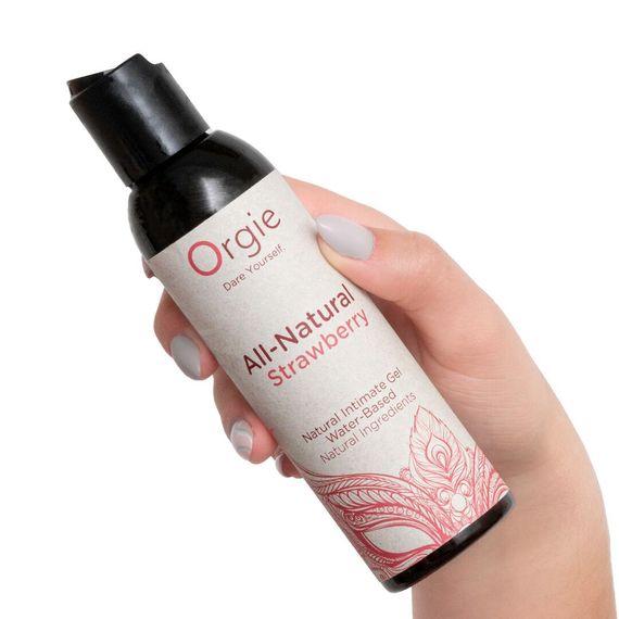 Лубрикант на водній основі Orgie All Natural Strawberry, 150 мл, зі смаком та ароматом полуниці | Зображення 1