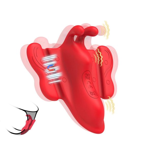Кліторальний стимулятор - Butterfly Kiss Remote Clitoral Stimulator Red Sex Aura | Зображення 2