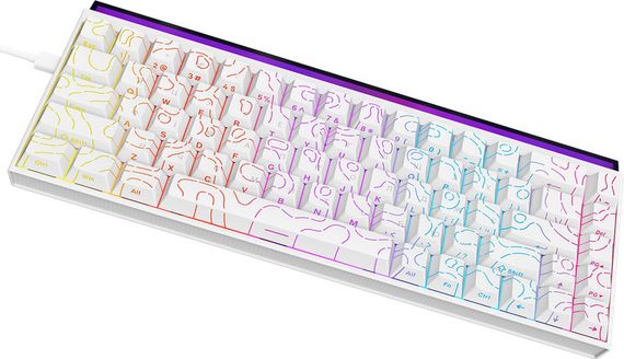 Клавіатура провідна комп'ютерна Ajazz NK68 Red switches White NK68-R-W біла | Зображення 2