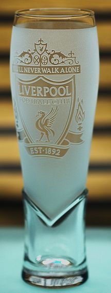 Крафтовий келих 440 мл Ліверпуль з гравіюванням  Скляний келих для фаната ФК Liverpool  Подарунок вболівальнику мат | Зображення 2