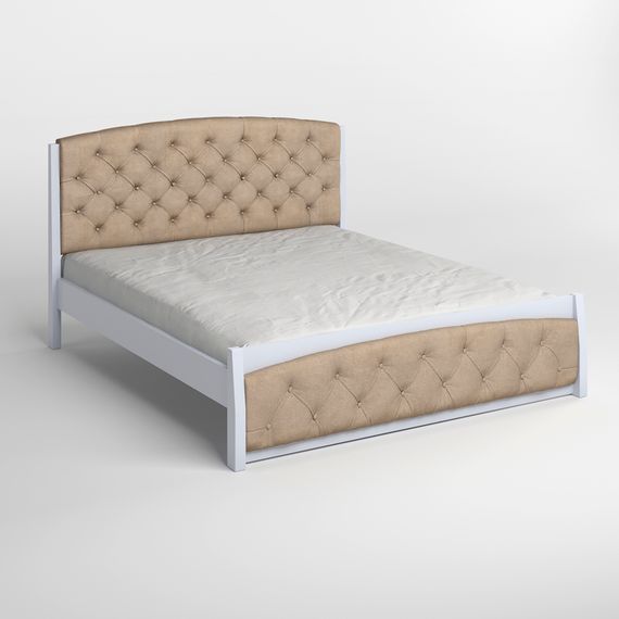 Двоспальне дерев'яне ліжко Mebigrand Мехіко Сіро-блакитний (S2010R80B)/Аляска 23 (Бежевий) 180х190 см (MBG-12044) | Зображення 1