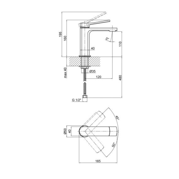 Смеситель для раковины Qtap Slavonice QTSLV1042103C Chrome | Зображення 1