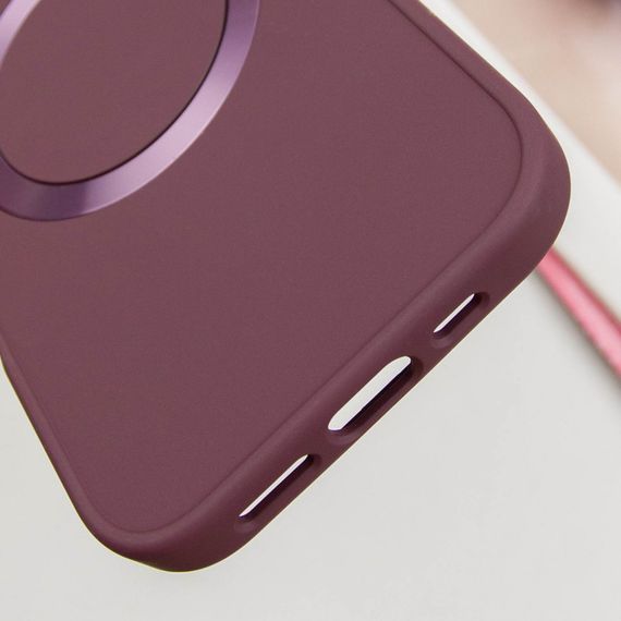 TPU чехол Bonbon Metal Style with MagSafe для Apple iPhone 16 Plus (6.7") Бордовый / Plum | Зображення 4