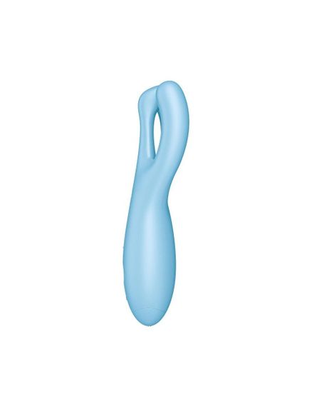 Кліторальний смарт вібратор Satisfyer Threesome 4 Blue з трьома пальчиками | Зображення 2