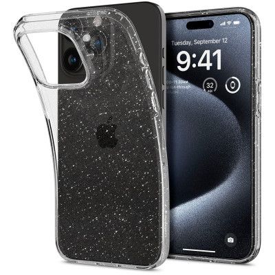 Чехол для мобильного телефона Spigen Apple iPhone 15 Pro Liquid Crystal Glitter Crystal Quartz (ACS06701) | Зображення 4