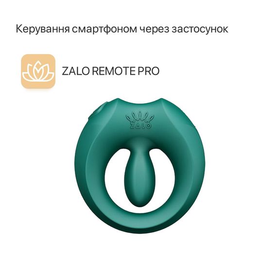 Ерекційне смарт-віброкільце Zalo Apis Turquoise Green, до 4 годин роботи, зарядний кейс | Зображення 2